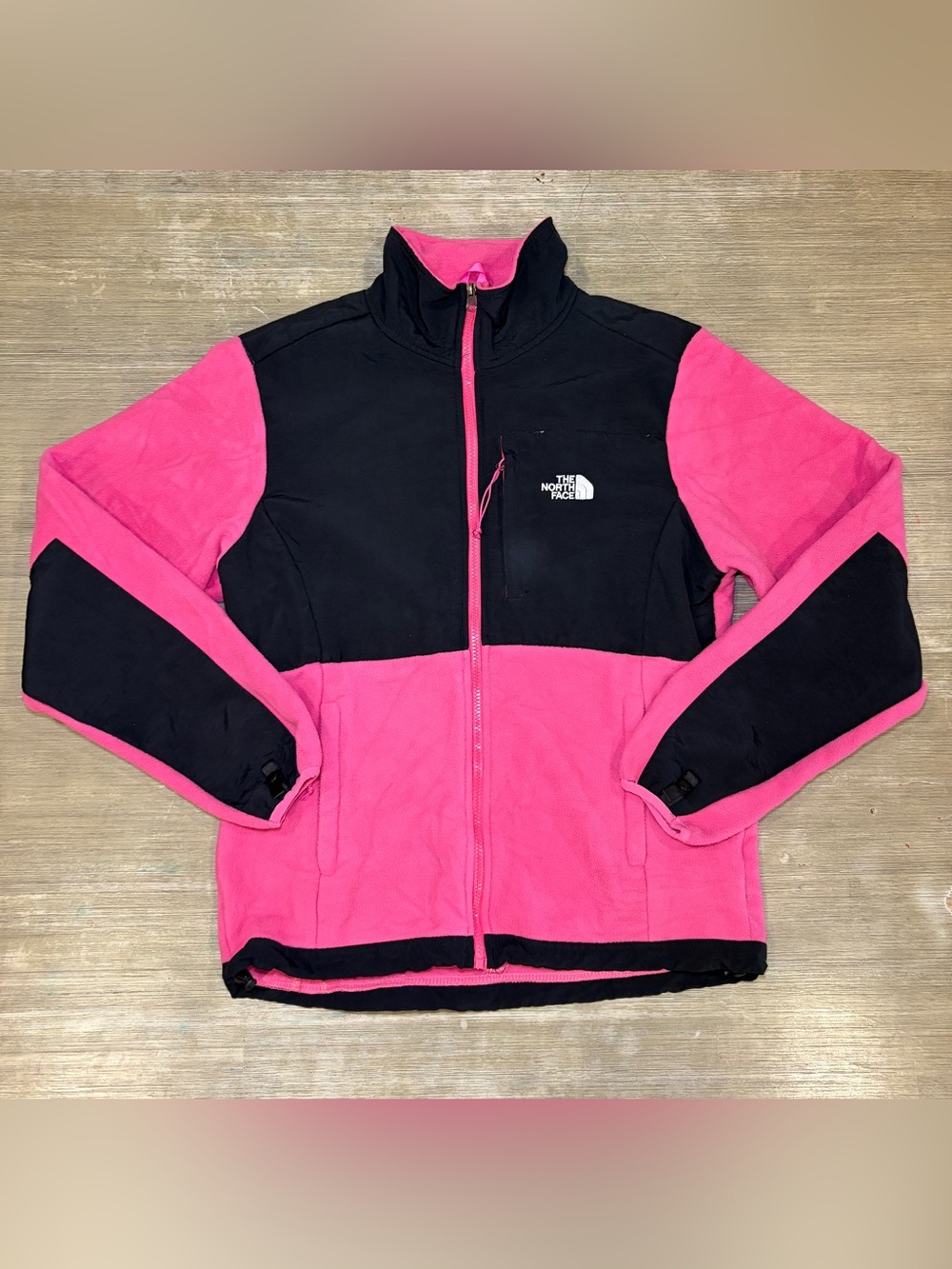 The North Face Denali fleece jacket pink and black womens large